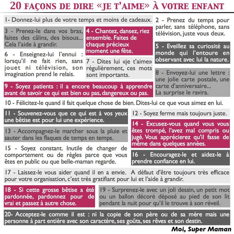 20 façons de dire "je t